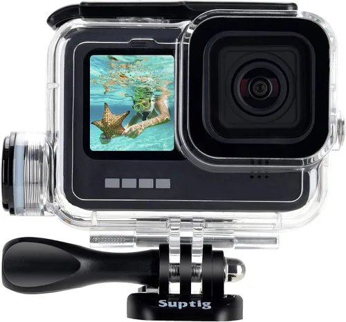 Vista 2 de Suptig Funda impermeable, funda subacuática, funda protectora de buceo compatible con GoPro Hero 13, 12, 11, 10, 9, negro, impermeable, 164 pies