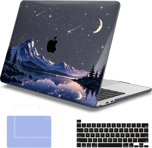 Vista 24 de Mektron Funda para MacBook Pro de 13 pulgadas 2022 2021 2020 versión A2338 M2 M1 A2289 A2251, cubierta rígida de plástico impresa para MacBook Pro