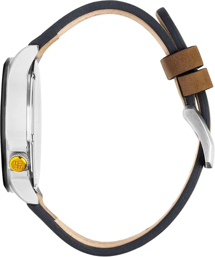 Vista 2 de Columbia College Collegiate correa de cuero de cuarzo de acero inoxidable, marrón, 22 reloj casual (Modelo CSC02-011)