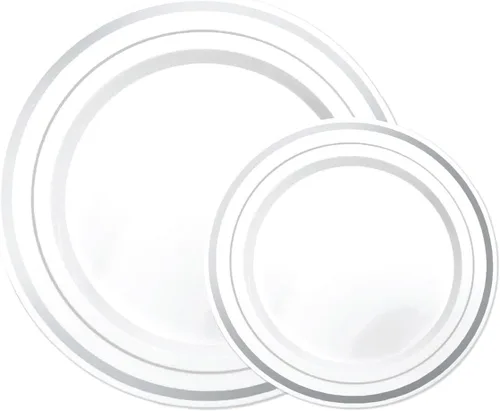 Vista 7 de 28 Pack Silver Dinnerware Party Set (28 Pack)