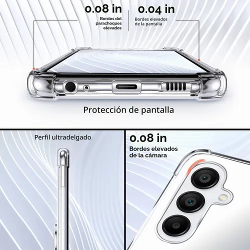 Vista 6 de Silverback - Carcasa transparente para Samsung Galaxy A15 con soporte de anillo
