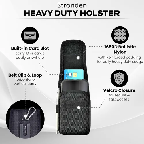 Vista 2 de Stronden Funda resistente para Samsung Galaxy S26, S25, S24, S23, Google Pixel 10, 10a, 9, 9a, 8, 7a – Funda de nailon de grado militar, funda
