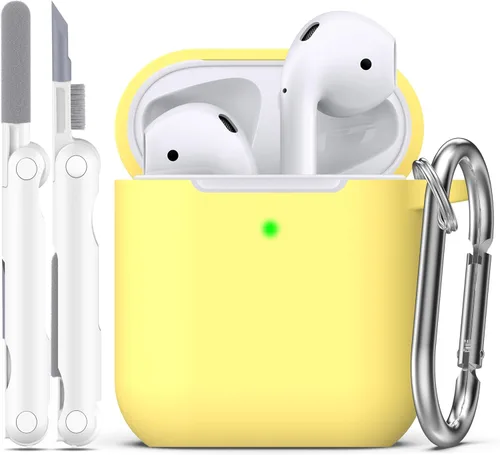 Vista 123 de R-fun for AirPods 2nd/1st Case Silicone Cover, Banana Violet Violeta plátano