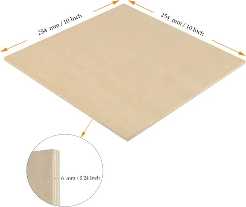 Vista 2 de MUKCHAP 15 hojas de madera cuadradas de 10 pulgadas, hojas de madera sin terminar de 1/4 de pulgada, tableros de madera contrachapada