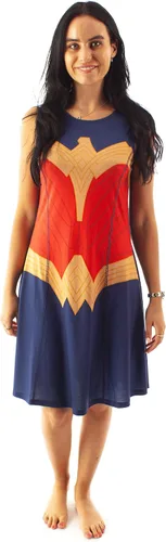 Vista 6 de Wonder Woman Dress Cosplay Women Red OR Blue Ladies Dress Up Outfit