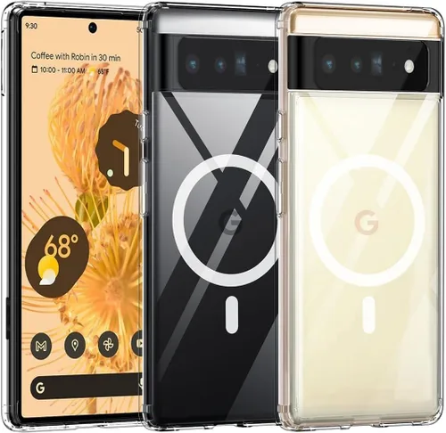 Vista 9 de TIANNIUKE Funda Magnética para Google Pixel 6, Transparente y Resistente al Amarilleo, Compatible con MagSafe, Funda Protectora Antigolpes de Ajuste