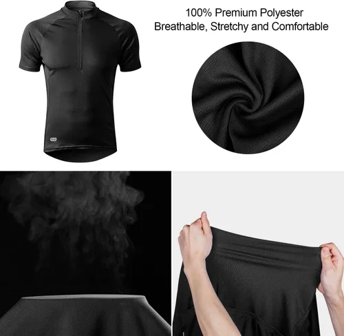 Vista 8 de INBIKE Maillots de ciclismo para hombre que absorbe la humedad, manga corta, secado rápido, camiseta de ciclismo de manga larga transpirable