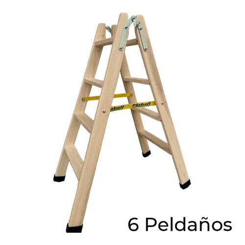 Vista 3 de Escalera plegable de 6 peldaños Plabell Madera 164 x 31/55 cm
