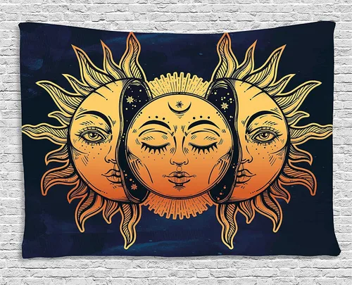 Vista 101 de Ambesonne Tapiz hippie, abrazo de hongos de ensueño y árbol de la vida místico y mandal verde, decoración de tela para colgar en la pared