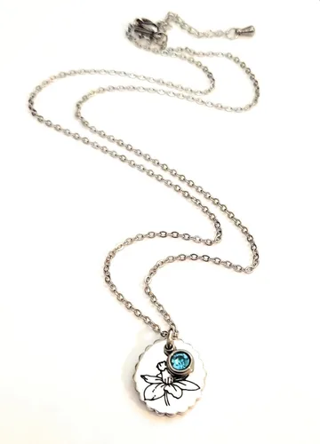 Vista 13 de Birth Month Flower and Birthstone Necklace