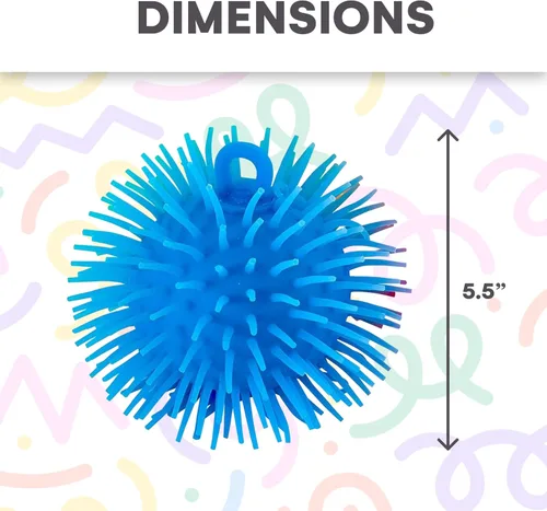 Vista 3 de Kicko Pelotas infladas, colores surtidos, bolas puntiagudas para niños, juego sensorial, alivio del estrés, 5.5 pulgadas, paquete de 6