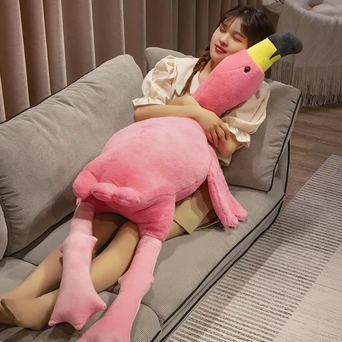 Vista 5 de Almohada de Peluche de Animal de Flamenco de 26 pulgadas, Regalos de Flamencos Rosados, Juguetes de Muñeca de Peluche Suave, Regalo para Niños