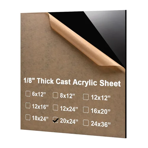Vista 54 de KINLINK Láminas de plexiglás 6x12 de 1/8 pulgada de espesor - Lámina de acrílico negro fundido de 3mm, lámina de plástico policarbonato
