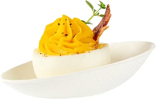 Vista 9 de Restaurantware Platos de degustación sin PFAS añadido de 3.2 x 2.1 pulgadas, 100 platos desechables, compostables para el hogar, aptos