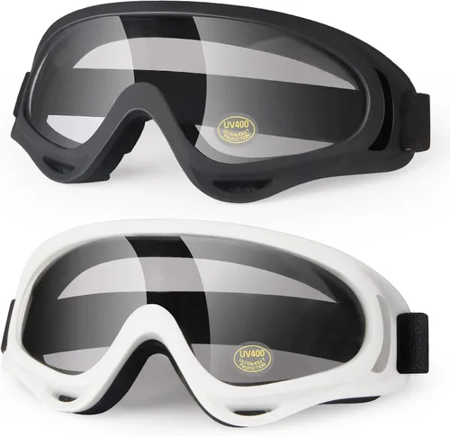 Vista 7 de Gafas para motocross ATV, transparentes, paquete de 2 Motorcycle Motocross, Bike Riding, UTV Off-Road Skiing, Anti-Fog Dustproof