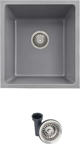 Vista 10 de Stylish S-822L - Fregadero de cocina de granito compuesto de 22 x 17.5 pulgadas, cuenco individual debajo del montaje y caída, 8.25 pulgadas