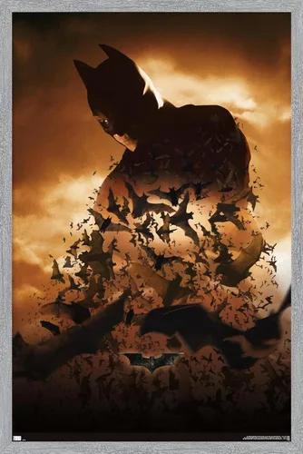 Vista 13 de DC Comics Batman Begins - Póster de pared de una hoja de Batman, 22.4 pulgadas de largo x 14.7 pulgadas de ancho, versión enmarcada de madera