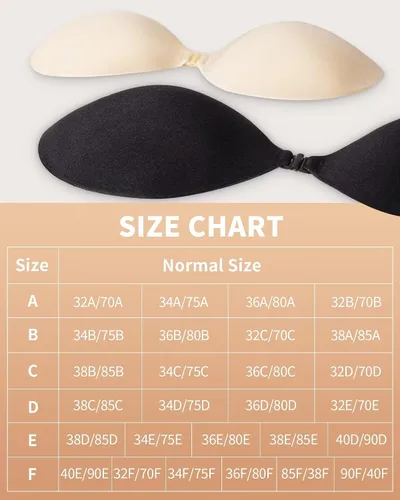 Vista 7 de Adhesive Bra Push Up for Women 2 Pair, Sticky Invisible Lifting Bra, Backless Strapless Bras for Dress with Pasties