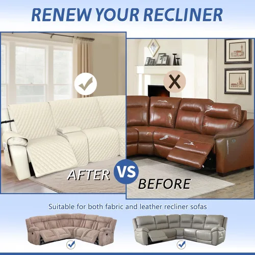 Vista 5 de Arfntevss Fundas de sofá modular reclinable, 10% impermeable, en forma de L, para sillón reclinable en forma de L, funda seccional lavable