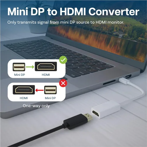 Vista 3 de MMOBIEL Adaptador Mini DisplayPort a HDMI, compatible con MacBook, Surface Pro, ThinkPad, XPS, Alienware, Aspire, Zenbook, Envy, Chromebook