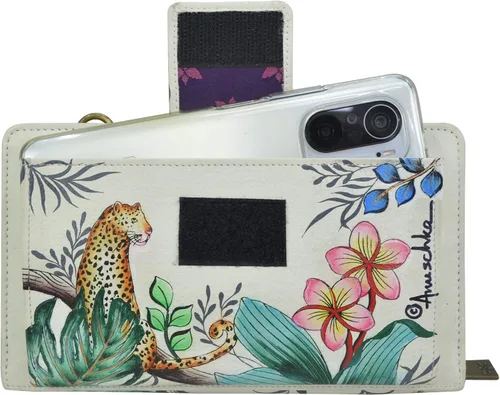 Vista 3 de Anuschka Women's Hand-Painted Genuine Leather RFID Blocking Organizer Wallet
