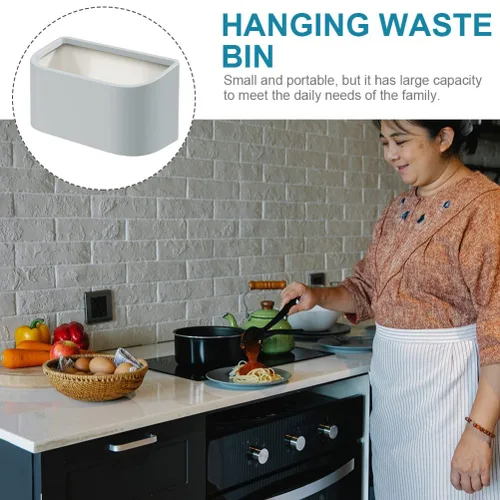Vista 5 de Angoily Contenedor dispensador de basura colgante de cocina, papelera colgante para montaje en pared, armario colgante, papelera para el hogar