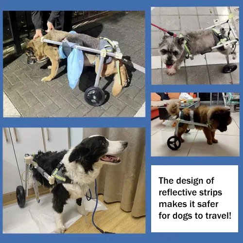 Vista 6 de Wheels Silla de ruedas para perro, silla de ruedas para patas traseras, carrito ajustable para perro, sillas de ruedas para mascotas/perros