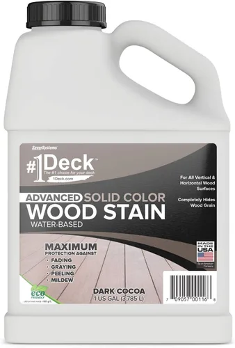 Vista 10 de Tinte y sellador de madera para exteriores de color sólido avanzado #1 Deck Premium en uno, sellador a base de agua para cubiertas de madera, vallas