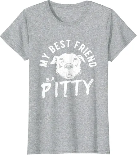 Vista 30 de My Best Friend Is A Pitty Pitties Pitbull - Camiseta Negro