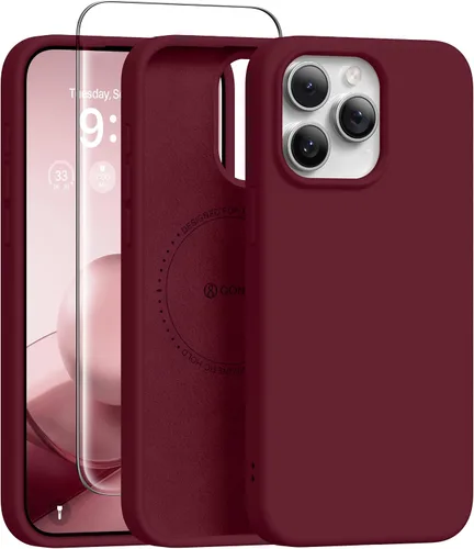 Vista 112 de GONEZ Funda magnética para iPhone 12 Case / 12 Pro Case, compatible con MagSafe, [protector de pantalla + protector de lente de cámara], funda