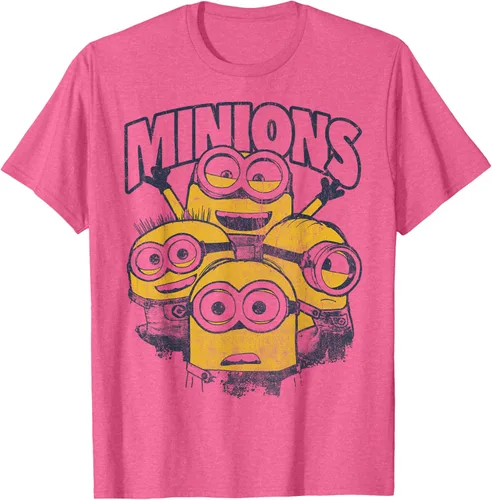 Vista 32 de Despicable Me Minions Vintage Group Graphic Camiseta Gris Oscuro
