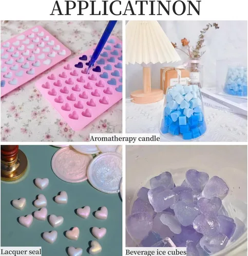 Vista 4 de Paquete de 2 moldes de silicona con forma de corazón, antiadherentes, de grado alimenticio, moldes para hornear, moldes reutilizables para dulces