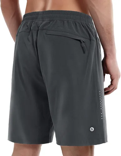 Vista 2 de Pantalones cortos deportivos para hombre, pantalones cortos de entrenamiento para correr, tenis, gimnasio, 5, 7, 9 pulgadas, cómodos, ligeros, 3