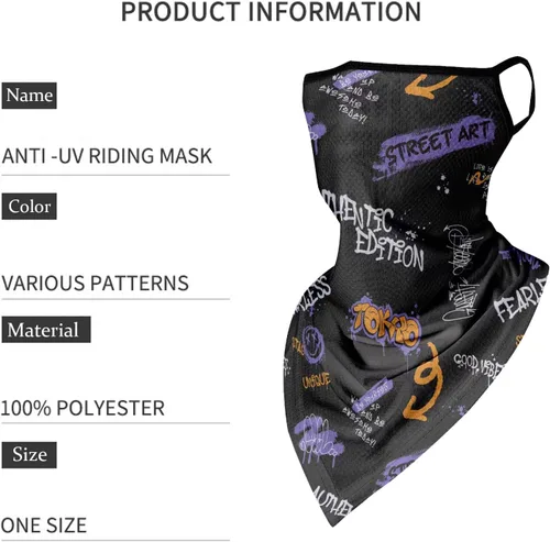 Vista 3 de Protector solar para colgar en las orejas, protección UV, transpirable, bufanda elástica antideslizante para hombres y mujeres