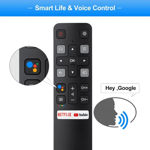 Vista 8 de Reemplazo de voz para control remoto TCL-Android-TV, nuevo control remoto RC802V actualizado para televisores inteligentes TCL con función de voz