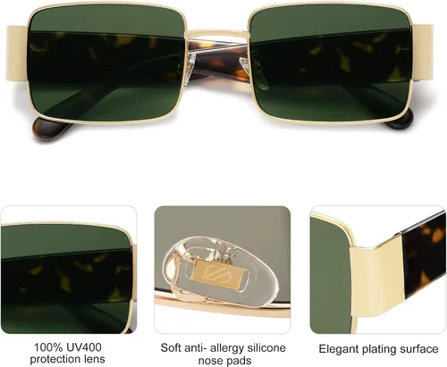 Vista 3 de SOJOS Gafas de sol rectangulares vintage con diseño retro UV400 SJ1162