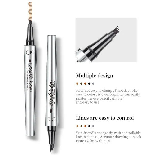 Vista 6 de Lápiz de cejas con microcabezal de 4 puntas, bolígrafo de microblading líquido para cejas, bolígrafo de cejas micro de 4 puntos de larga duración