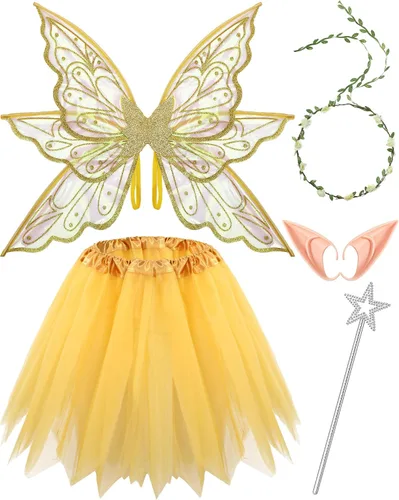 Vista 8 de Hicarer 5 Pcs Women Fairy Wing Costume for Halloween Party