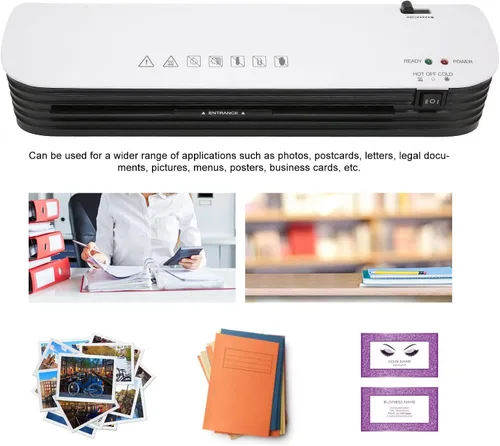 Vista 3 de ASHATA SL299 Máquina laminadora térmica, máquina de laminación en frío caliente de 9 pulgadas con cortador de papel y redondeador de esquina