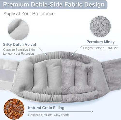 Vista 3 de SuzziPad Almohadilla térmica para microondas para la espalda baja, almohadillas térmicas para microondas para molestias abdominales, dolor