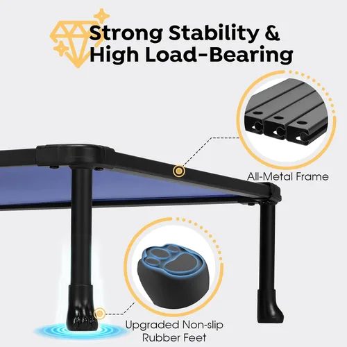 Vista 3 de Veehoo Cama elevada para perros a prueba de mordidos, cama elevada indestructible para masticadores agresivos, plataforma de entrenamiento Azul