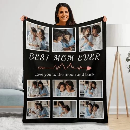 Vista 18 de Manta personalizada para el mejor papá, regalos personalizados para hombres, mantas personalizadas con fotos, texto para papá, marido, familia
