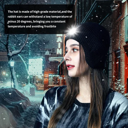 Vista 7 de Gorro Bluetooth con auriculares ligeros e inalámbricos, micrófono integrado y altavoces estéreo mejorados con música