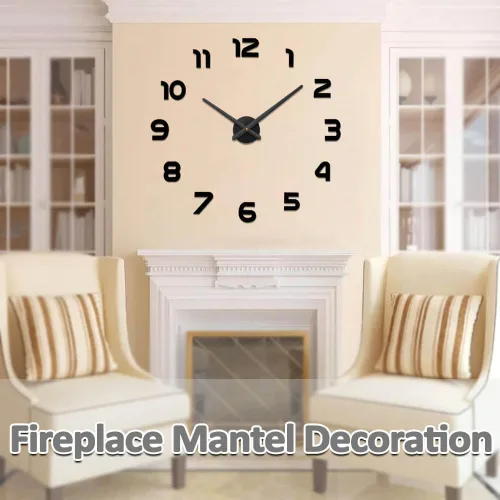 Vista 8 de Mintime Reloj de pared grande con pilas DIY reloj de pared para sala de estar/oficina decorativa moderna