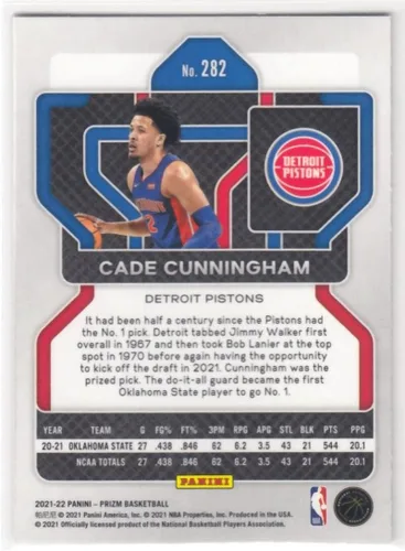 Vista 2 de Cade Cunningham 2021-22 Panini Prizm RC #282 NM++ Pistons Basketball NBA