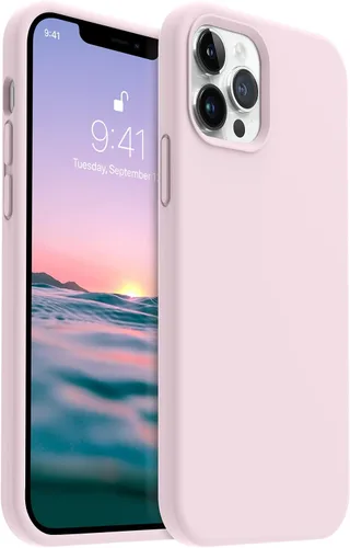 Vista 11 de AOTESIER - Funda a prueba de golpes diseñada para iPhone 12 Pro Max, funda de silicona líquida con [forro de microfibra suave antiarañazos]
