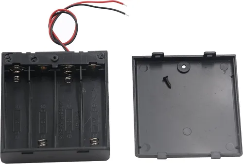Vista 4 de Paquete de 3 4 pilas AA de 6 V con interruptor, 4 soportes de batería AA de 1.5 V con cables e interruptor