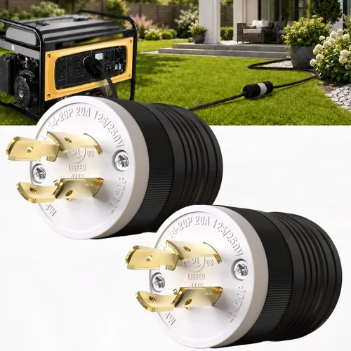 Vista 19 de Paquete de 1 enchufe de bloqueo NEMA L14‑30P de 30 amperios macho 30A 250V Twist Lock L14‑30, enchufe de grado industrial de 3 polos de 4 cables