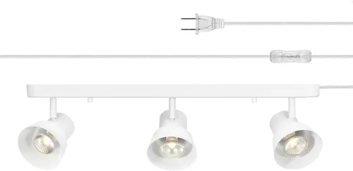 Vista 17 de GLOBE Electric 60024 Iluminación de riel de 3 luces con enchufe, cabezales ajustables, acabado blanco mate, 22 pulgadas, base GU10, cable de 15 pies