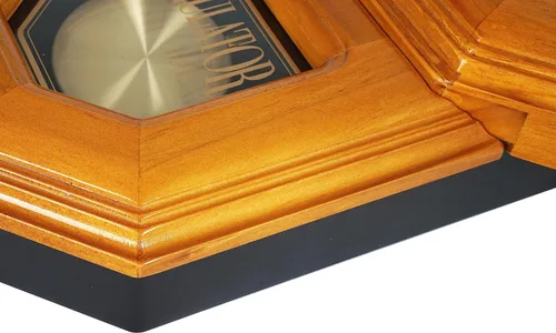 Vista 5 de JUSTIME - Reloj de pared con péndulo de madera maciza de 17.5 pulgadas, campanilla de Westminster Hourly Westminster Melody, Traditional